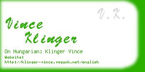 vince klinger business card